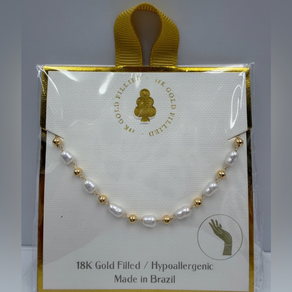 18K Gold Filled Pearl Bead Bracelet